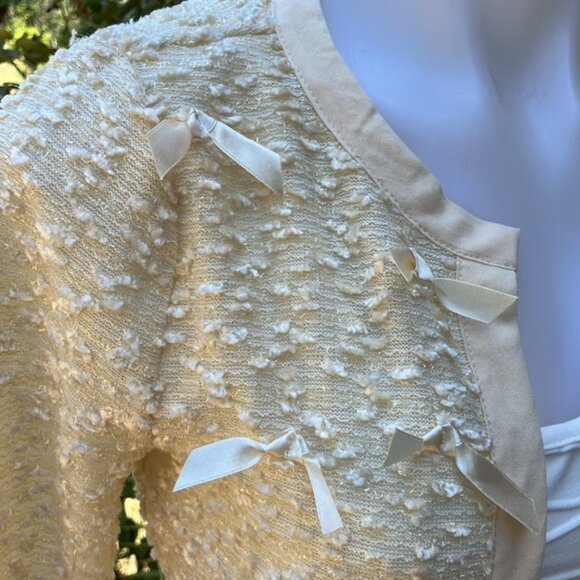 A'Reve summer lightweight  Lace Cardigan with Ribbon Accents small - Picture 2 of 12